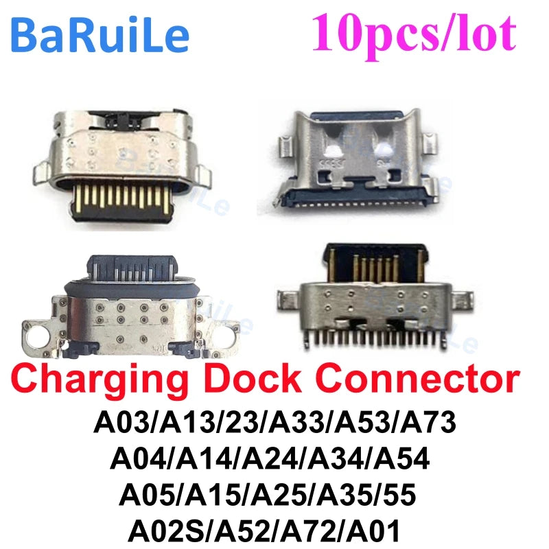 10 Uds conector de puerto de carga USB para Samsung A03 A13 A14 A15 A23 A24 A25 A32 A34 A35 A52 A53 A54 A55 A72 A73 enchufe de base de carga