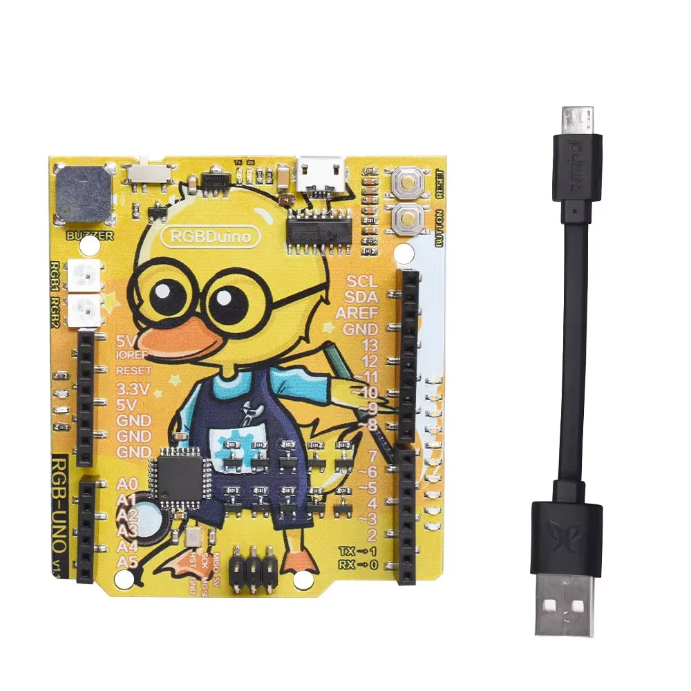 Placa Desarrollo RGBDuino UNO V1.2 Jenny (ATmega328P, CH340C) Mejora vs Arduino UNO R3 para Raspberry Pi 4/3B