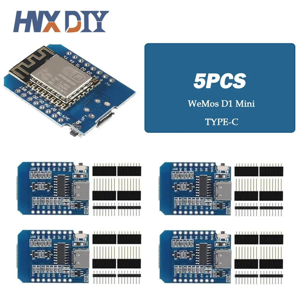 Lote 1-10 Pcs Placa Desarrollo Wemos D1 Mini NodeMCU ESP8266 (ESP-12F) CH340 V2 USB WiFi 3.3V IoT + Pines