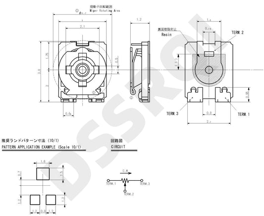 Potenciómetro Trimmer SMD 3x3mm Ajustable (100Ω-1MΩ) - Pack 20 Unidades (Valores Surtidos)