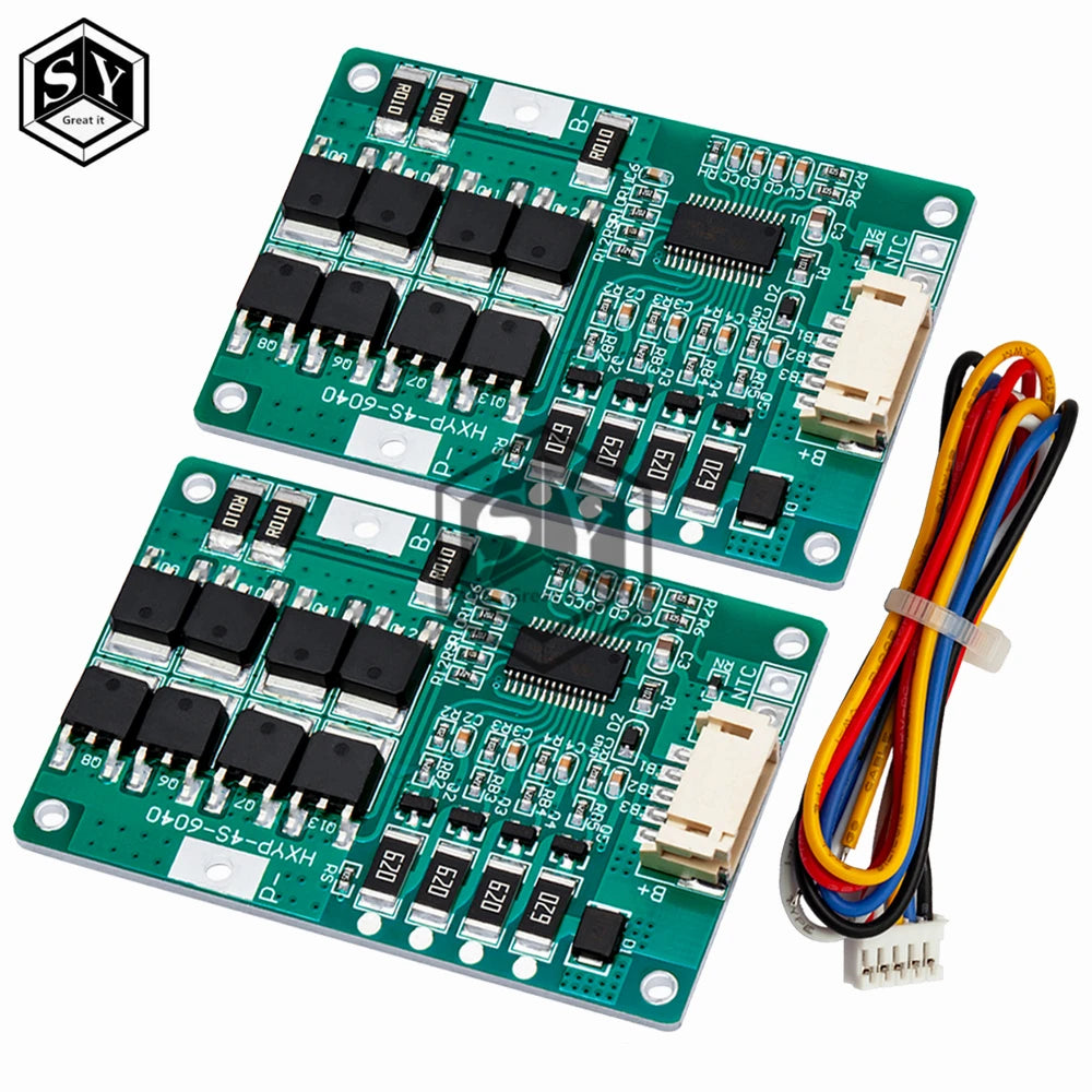 4S 3.2V/3.7V 18650 20A Lifepo4 Battery Balanced BMS board with balanced With cable