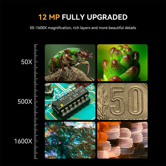 ELIKLIV ERM101 1600X 7" IPS Screen Digital Microscope for Electronics Soldering Microscope With 600℃ Heat Insulation Pad 32G