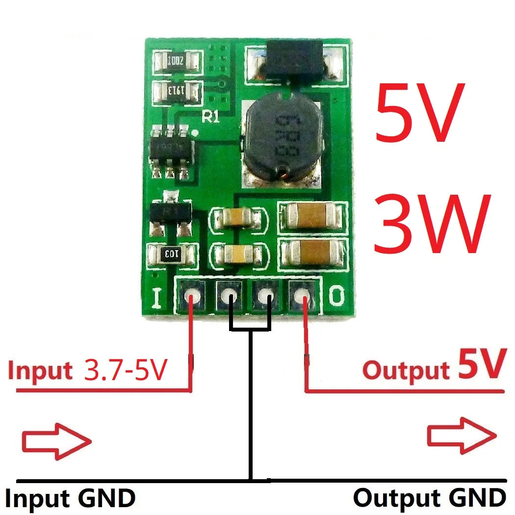 Convertidor Boost DC-DC 3.7V/4.2V a 5V/6V/9V/12V Step-Up Regulador Voltaje para Arduino/ESP32/ESP8266