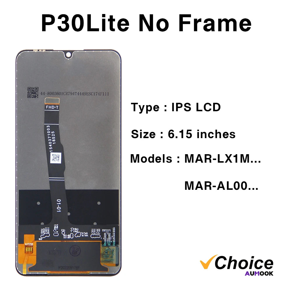 for HUAWEI P30 Lite AAA+ IPS LCD Display Touch Screen Digiziter Assembly pantalla For Huawei Nova 4e With Frame LCD Display
