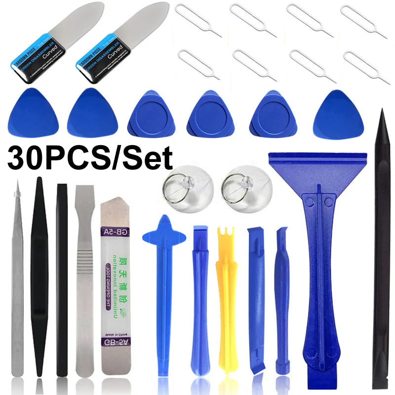 Kit Herramientas Mano Reparación Teléfono Móvil (Palanca Plástico/Espátula Apertura Destornillador) Desmontaje Pantalla iPhone/iPad/Laptop