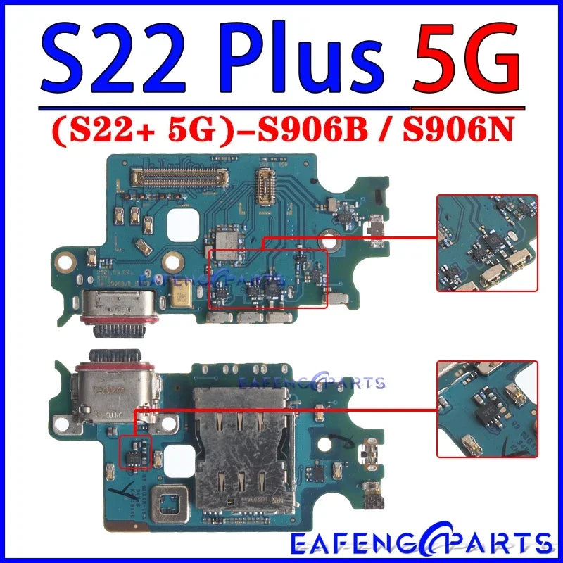 Placa Módulo Puerto Carga USB Dock para Samsung Galaxy S22/S23 Plus/Ultra (S901/S906/S908/S911/S916/S918 B/U/N)