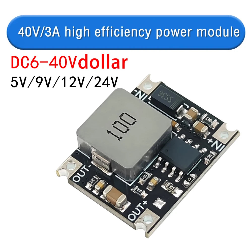 Mini Módulo Convertidor Buck DC-DC 3A 6V-40V a 5V/9V/12V/24V Step-Down Regulador Voltaje PCB