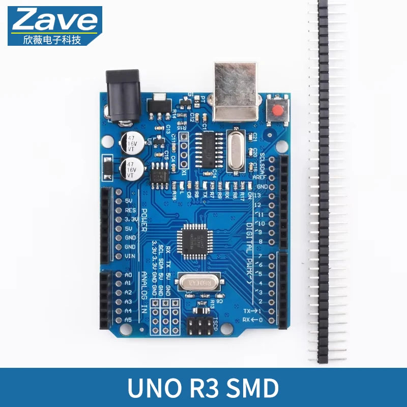 Placa Desarrollo UNO R3 (ATMEGA328P, CH340/ATEGA16U2) compatible Arduino con Cable + Placa Expansión Proto Shield R3/R4