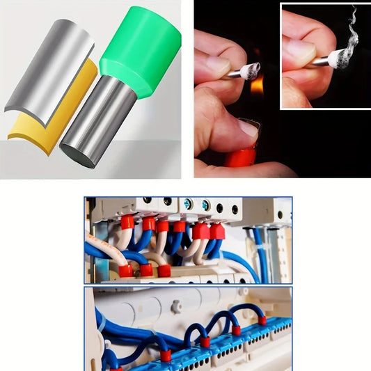 Terminales Tubulares Eléctricos VE Aislados Extremo Cable Conector (100 Piezas)