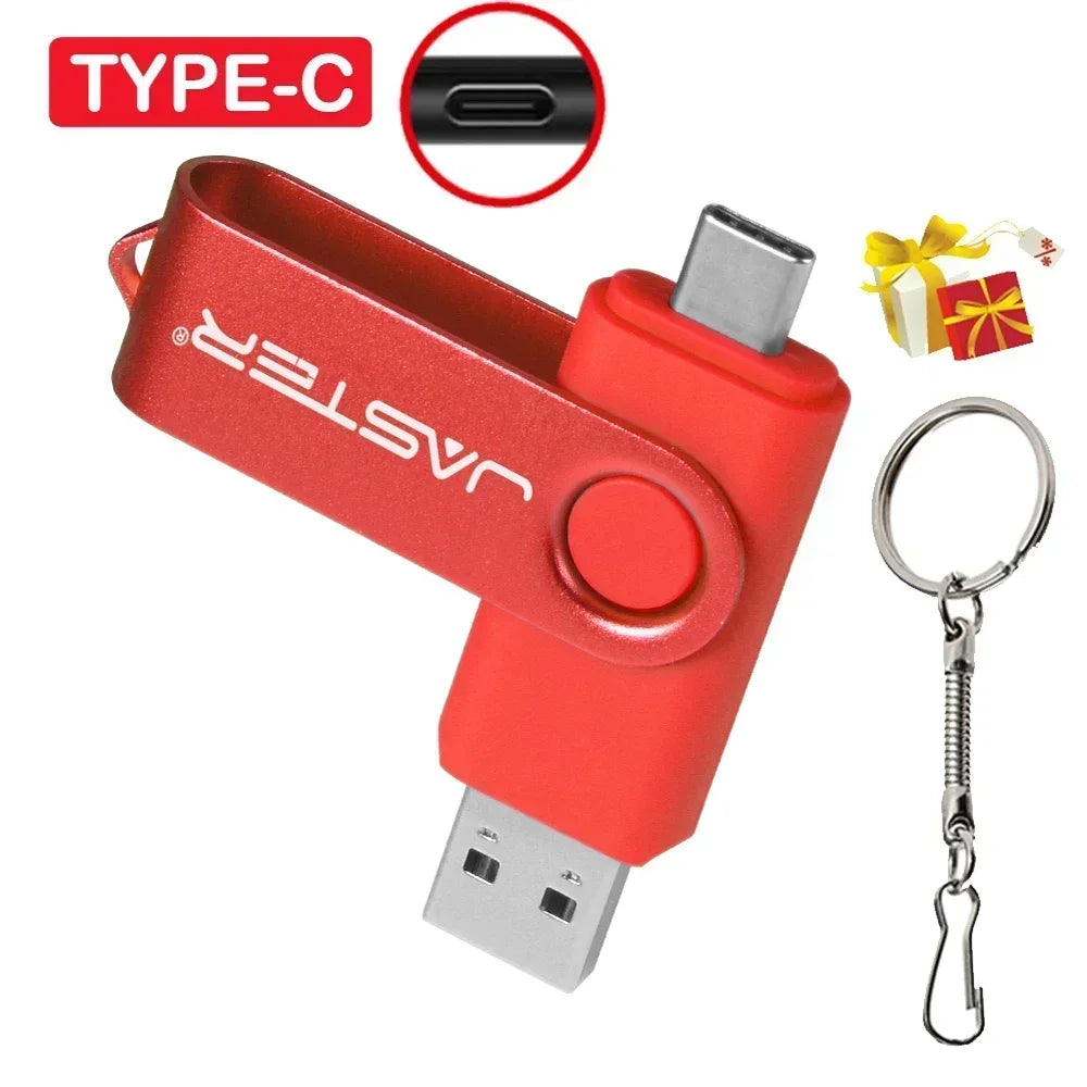 Memoria USB Flash Drive Pendrive Tipo C (32GB/64GB/128GB) con Llavero Regalo Empresarial