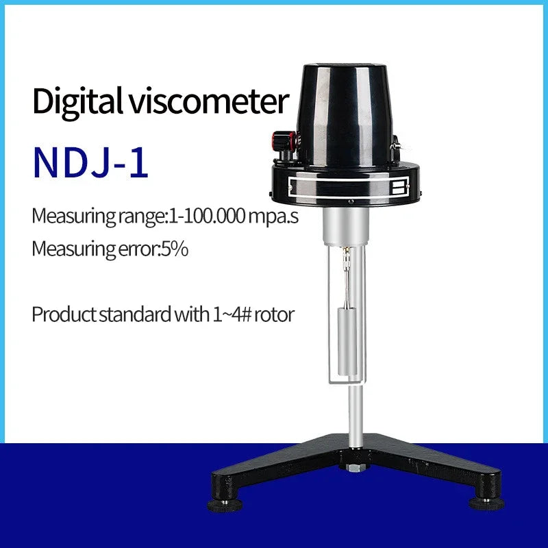 Viscosímetro Rotatorio Digital NDJ-1/4/5S/8S/9S Pantalla Táctil Velocidad Variable Continua Tester
