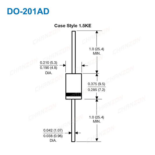 Kit Surtido Diodos TVS DO-201AD - 28 Valores (1.5KE12A a 1.5KE440CA)