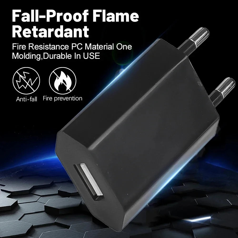 Cargador Pared USB NNBILI Universal 5V 1A (Enchufe EU) Adaptador Corriente para iPhone/iPad/Samsung/Xiaomi/Redmi/Huawei/Google (1/5 Unidades)