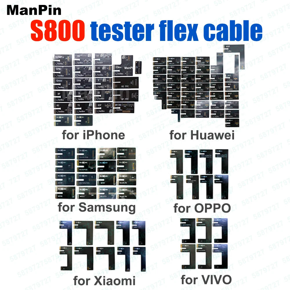 Cable Flex para Tester Pantalla Inteligente S800 - Reparación Display/Táctil/True Tone/Batería (iPhone/Samsung/Huawei/Xiaomi)