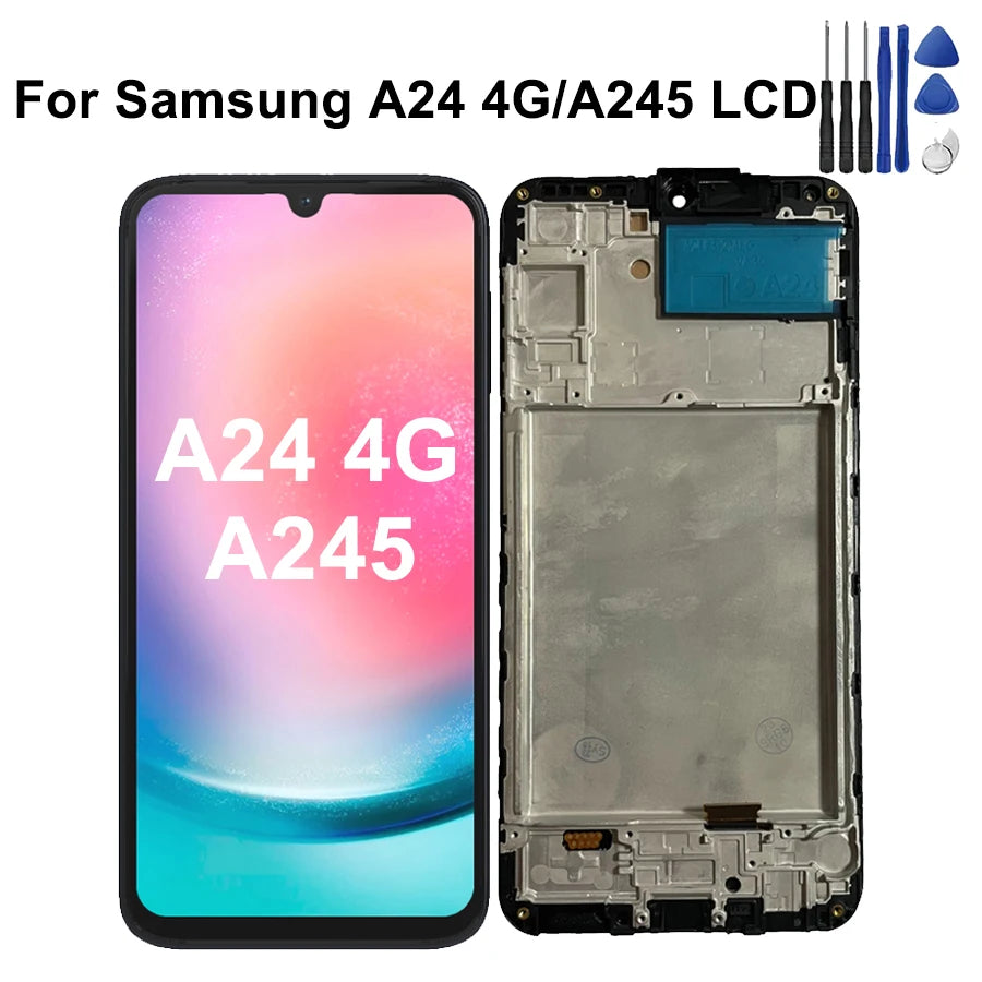 Pantalla LCD OLED para Samsung A24 4G A245 A245F A245M A245N, montaje de digitalizador táctil de pantalla LCD de repuesto