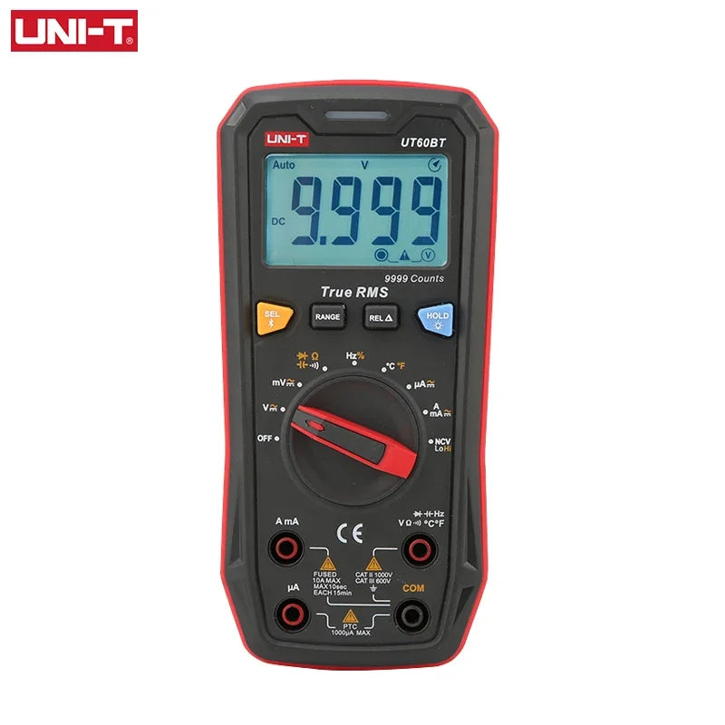 Multímetro Digital Inteligente UNI-T UT60S / UT60BT (Bluetooth) - True RMS, Tester Voltaje 1000V AC/DC, Amperímetro, Frecuencímetro