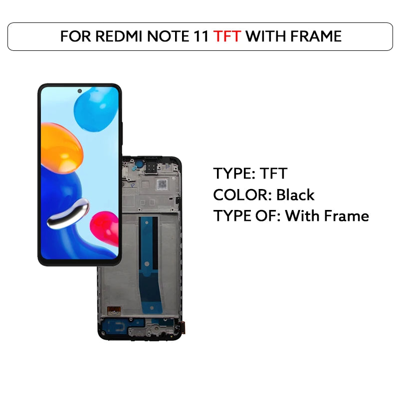AMOLED LCD Display For Xiaomi Redmi Note 11 11S Touch Screen Digitizer Panel Assembly 2201117TG 2201117SG Screen Display Replace