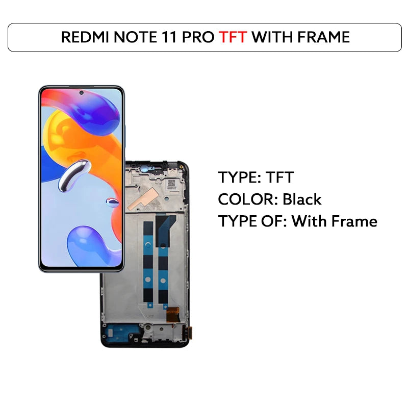 LCD Display Screen For Xiaomi Redmi Note 11 Pro 4G 5G Touch Screen Digitizer Assembly 2201116TG 2201116TI 21091116I 2201116SG