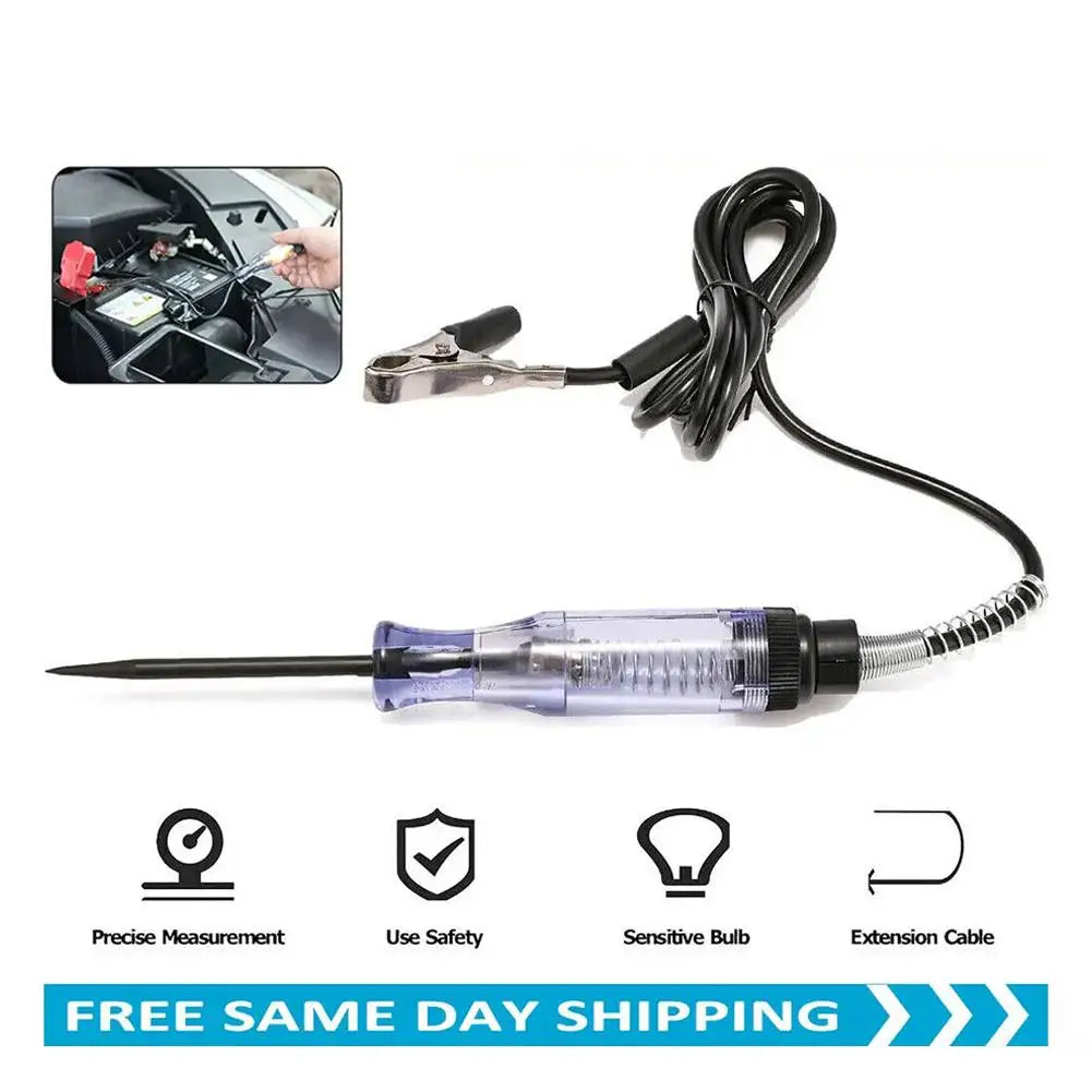 Tester Circuito Voltaje Automotriz (6V/12V/24V) - Pluma Prueba Digital DC Larga con Luz y Display