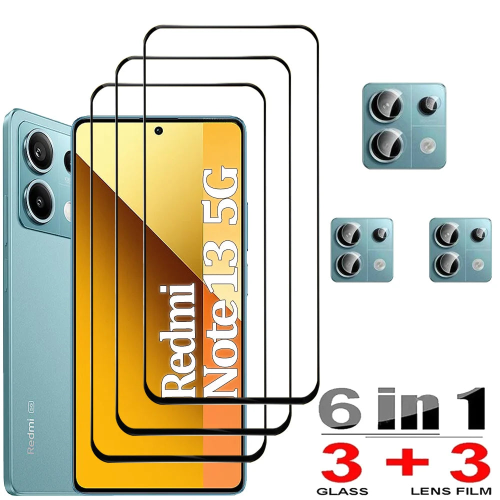 Protective Glass For Redmi Note 14 13 Pro 5G Screen Protectors Redmi Note13 12 11 10 Pro Tempered Glass & Lens Film Nota 12 Pro Plus Pelicula Cristal Templado For Redmi Note 14 Anti-Scratch Phone Front Film