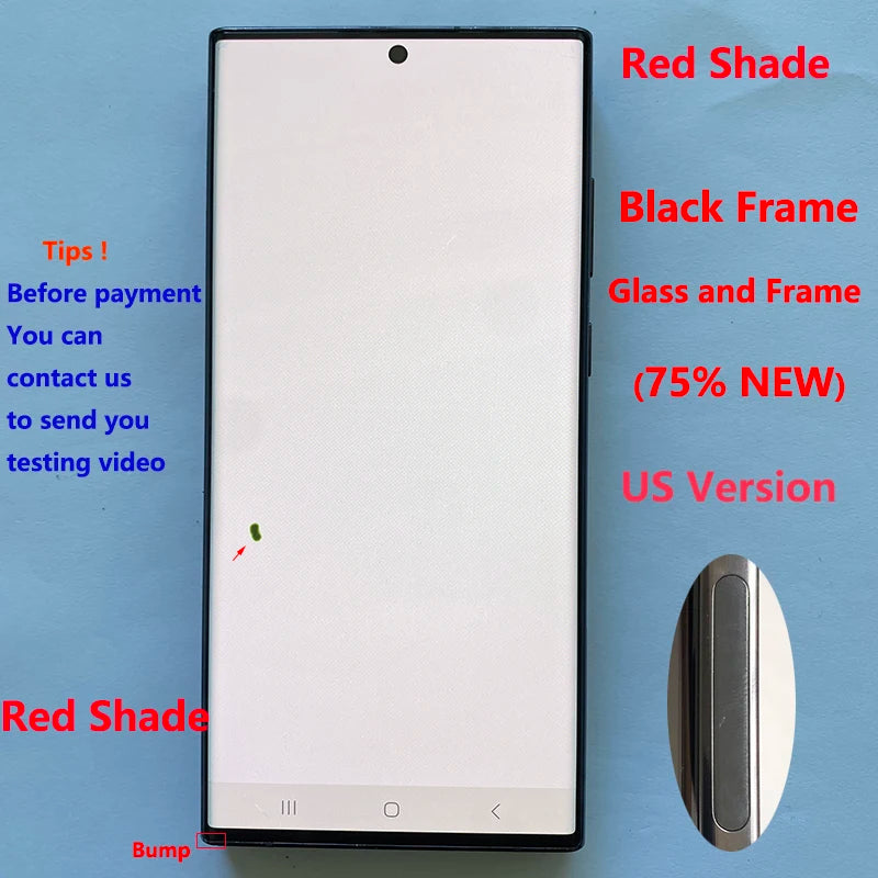 Pantalla 6.8" Super AMOLED con Marco y Digitalizador Táctil para Samsung S22 Ultra 5G (S908/S908U/S908B) (Con Defecto Estético)