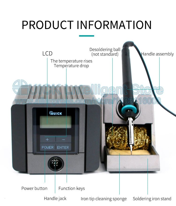 Soldering Stations QUICK TS1100 Welding Station Digital Display Lead-free 90W Intelligent Anti-static Electric Soldering Irons