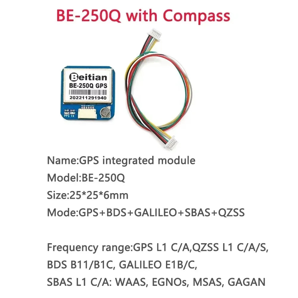 Módulo GPS Beitian UBX M10 (BE-180/BE-220/BE-250/BE-250Q/BE-280/BE-450/BE-880/BE-880Q) con Antena GNSS Bajo Consumo