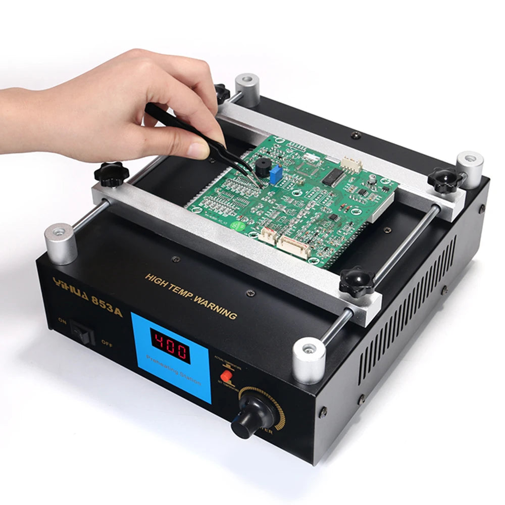 YIHUA 853A SMD BGA Rework Soldering Station Preheating Desoldering Welding Tools PCB Holder Rework Soldering Station Bottom Heat