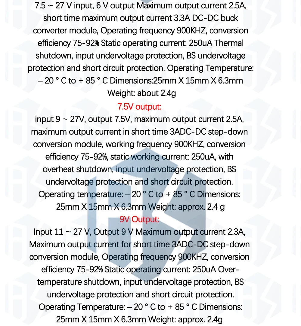 Módulo Convertidor Buck DC-DC 3.5A 4.5V-27V a 3V-12V Step-Down Regulador Voltaje DD2712SA