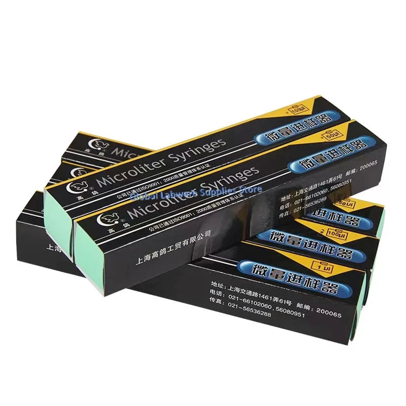 Microinyector Cromatográfico para Laboratorio (0.5uL - 1000uL) - Jeringa Microlitro Fase Líquida Cabeza Plana