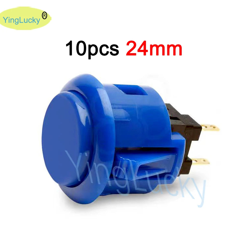 Botones Pulsadores Originales Sanwa OBSF-30 / OBSF-24 (30mm/24mm) para Arcade Box/Pandora/PS3/PS4/Raspberry Pi/MAME (10 Unidades)