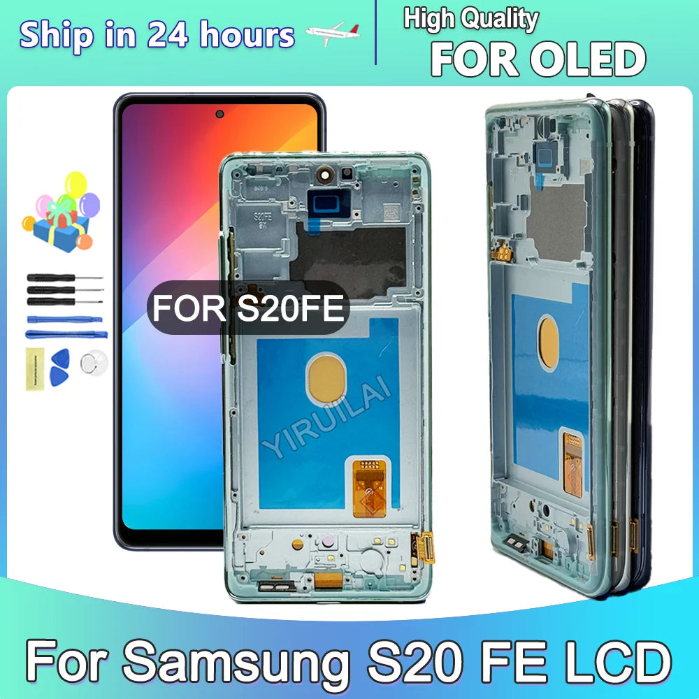 Pantalla LCD OLED 6,43 para Samsung Galaxy S20 FE G780 S20FE 5G G781, montaje de digitalizador con pantalla táctil de repuesto