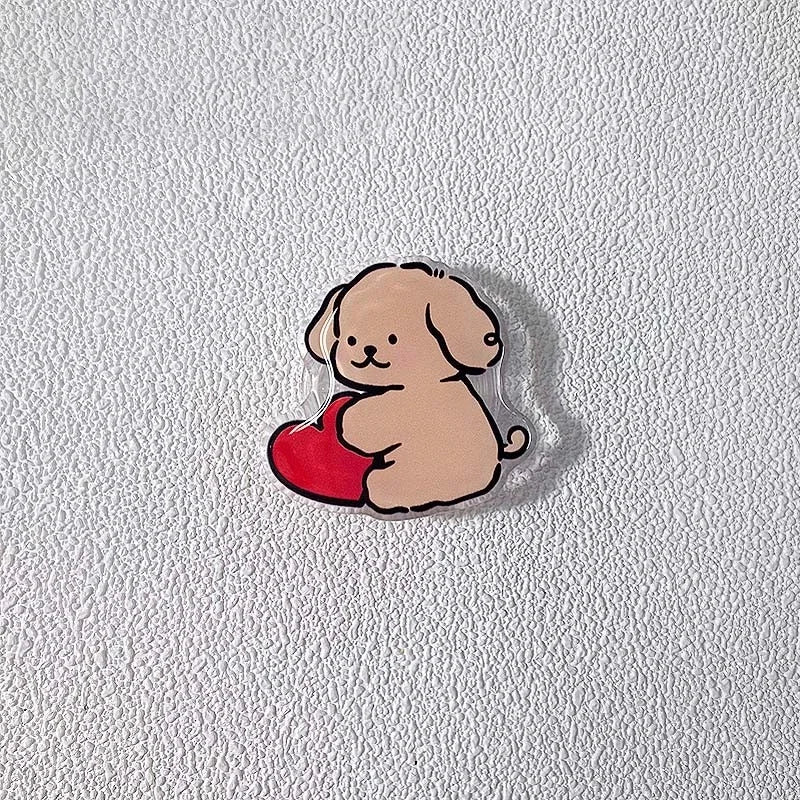 Soporte Anillo Dedal Teléfono Griptok Diseño Coreano Cachorro Cartoon para iPhone 16/Samsung/Universal