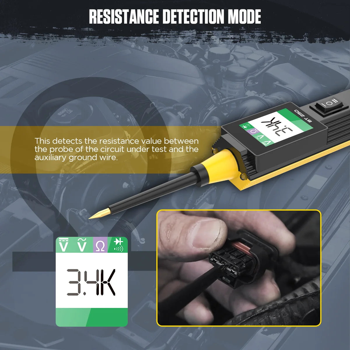 Tester Circuito Automotriz Autool BT250 (6-30V) - Kit Sonda Eléctrica (Power Probe) con Display LED