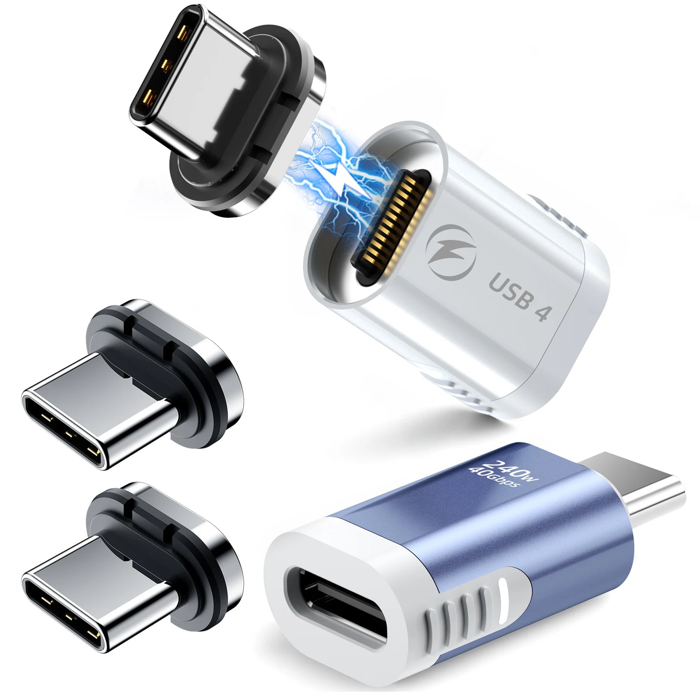 Adaptador Magnético USB-C Fonken 240W 40Gbps 8K@60Hz Video para MacBook Pro/Air y Otros Type-C