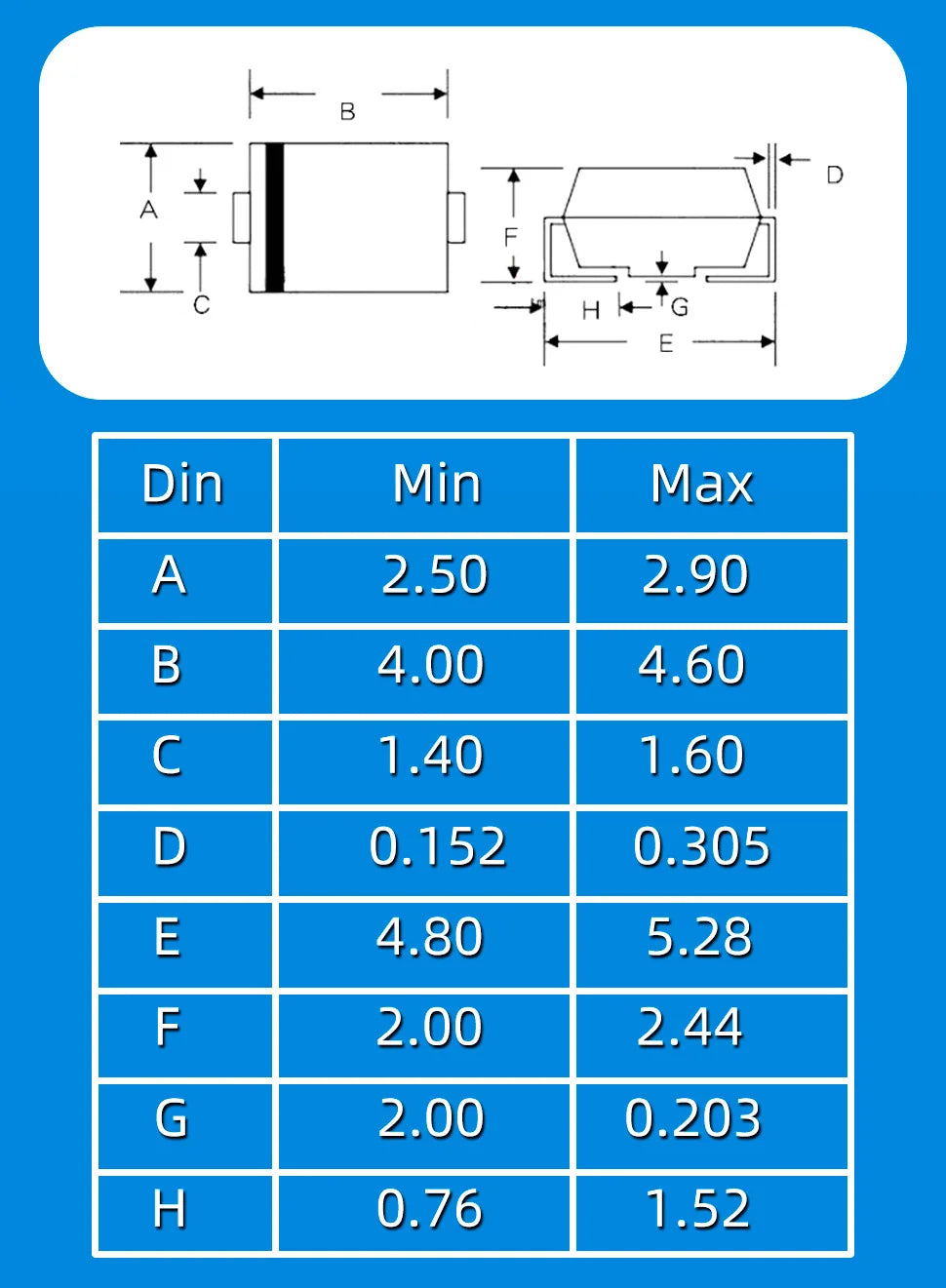 Kit Surtido Diodos SMD Rectificadores (M1, M4, M7) y Schottky - 100 Piezas