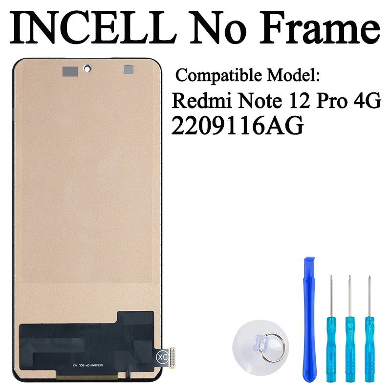 2209116AG 22101316C Premium Lcd For Xiaomi Redmi Note 12 Pro 4G Display Note 12 Pro Plus Touch Screen For Redmi Note 12 Pro 5G