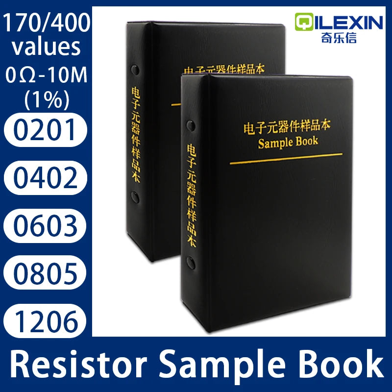Libro Muestrario Resistencias SMD (0R-10M, 1%, 170/400 Valores, 0201-1206) DIY FR-07