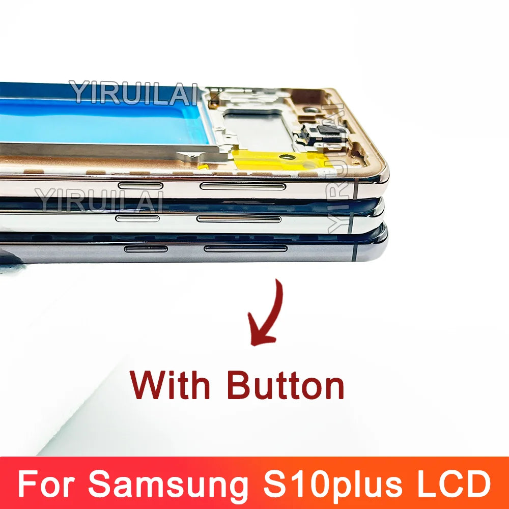Pantalla LCD de 6,4 pulgadas S10 Plus para Samsung probada S10 + G975F G975U G975W G975 reemplazo del ensamblaje del digitalizador de pantalla táctil