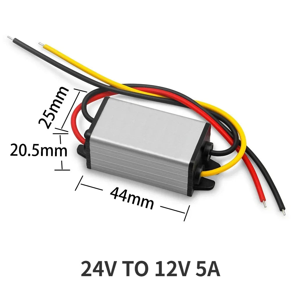 Convertidor DC-DC 24V a 12V 1A-5A Step-Down Buck Módulo Impermeable Regulador Voltaje