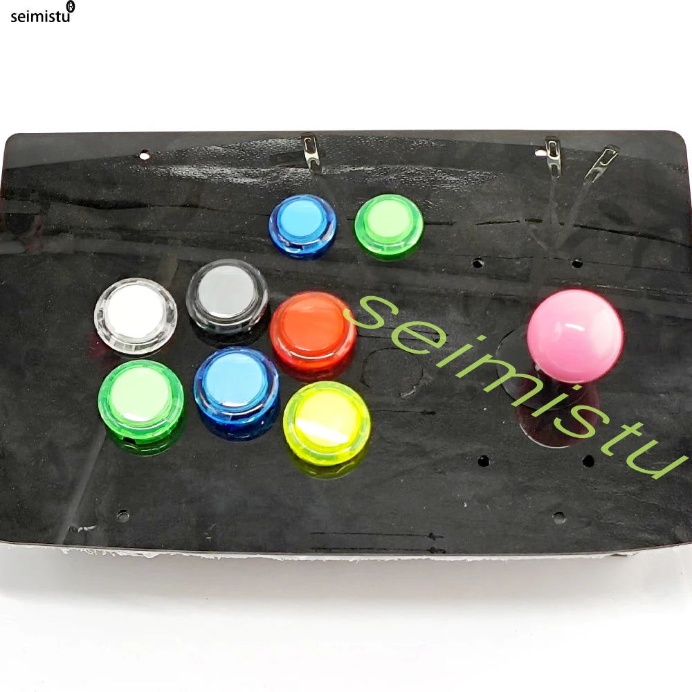 Botón Pulsador Transparente (24mm/30mm) Copia Sanwa OBS-C para Consola Videojuegos/Hitbox/Arcade PC Neo Geo (10 Unidades)