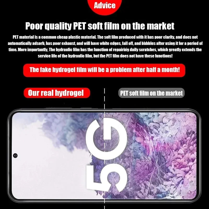 Film Hidrogel Protector Pantalla para Samsung Galaxy S8-S25 Ultra/Plus/FE / Note 8/9/10/20 Plus (Pack 4 Unidades)
