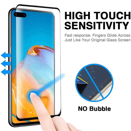 1-4Pcs Curved Glass For HUAWEI P40 Pro Screen Protector Glass