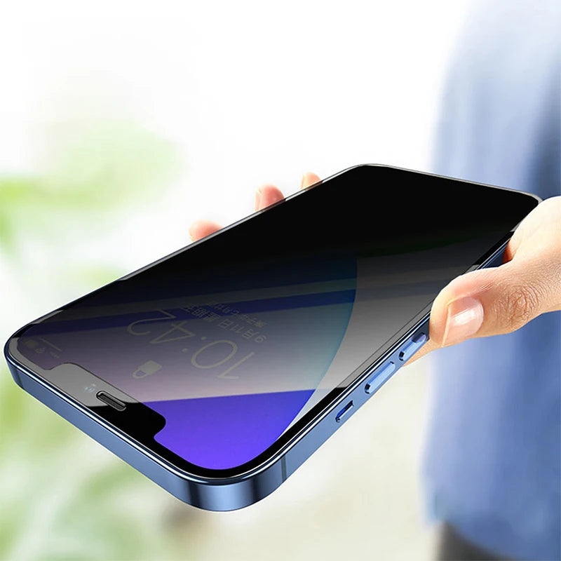 Protector Pantalla Privacidad Anti-Espía Cristal Templado para iPhone 11-15 Pro Max/13 Mini / 14 Plus (Pack 3 Unidades)