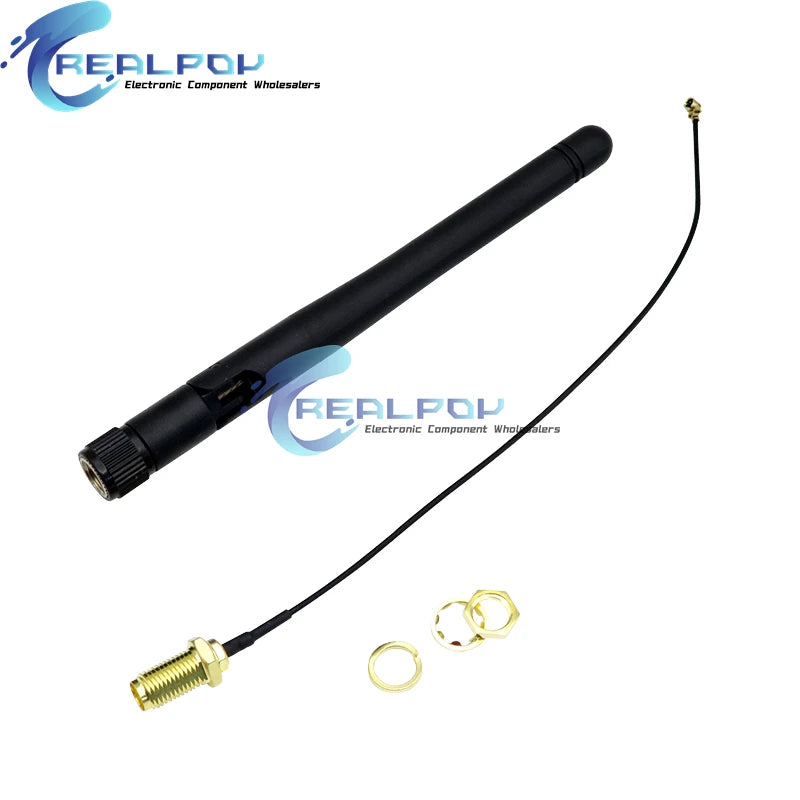 Antena WiFi 2.4GHz 3dBi SMA-KY Macho + Cable Pigtail 17cm PCI U.FL/IPX a SMA-KY Macho para ESP8266/ESP32