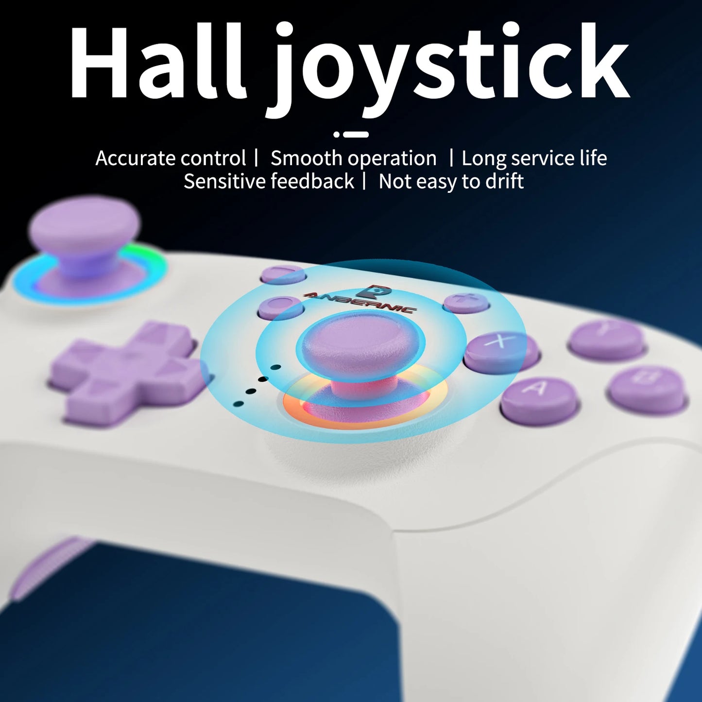 Gamepad ANBERNIC RG P01/RGP01 Bluetooth/Cableado con Joystick Efecto Hall RGB para Switch/PC/Steam/Android/iOS