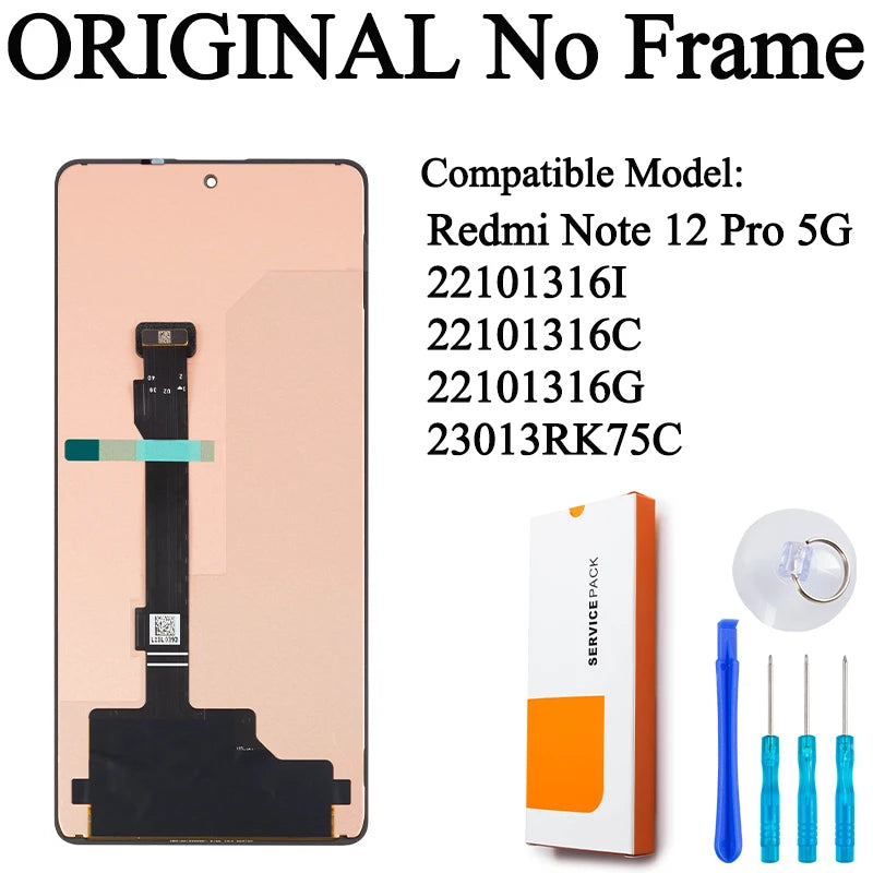 2209116AG 22101316C Premium Lcd For Xiaomi Redmi Note 12 Pro 4G Display Note 12 Pro Plus Touch Screen For Redmi Note 12 Pro 5G