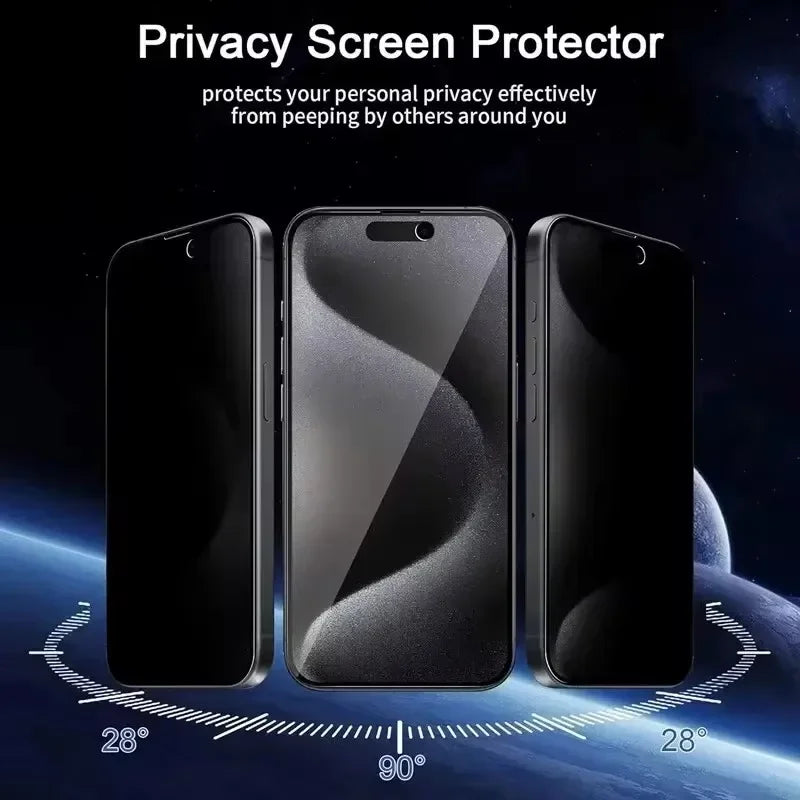 Protector Pantalla Privacidad Anti-Espía Cobertura Completa 8K para iPhone 8 Plus / 11-16 Pro Max / XR / XS Max