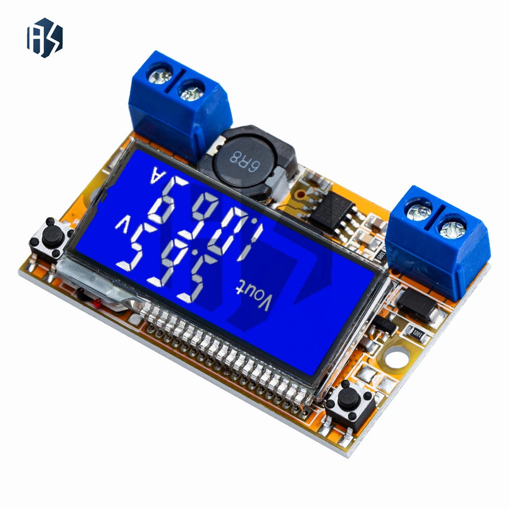 Módulo Convertidor Buck DC 5-23V a 0-16.5V 3A Max Step-Down Regulador Voltaje Ajustable LCD Dual Display