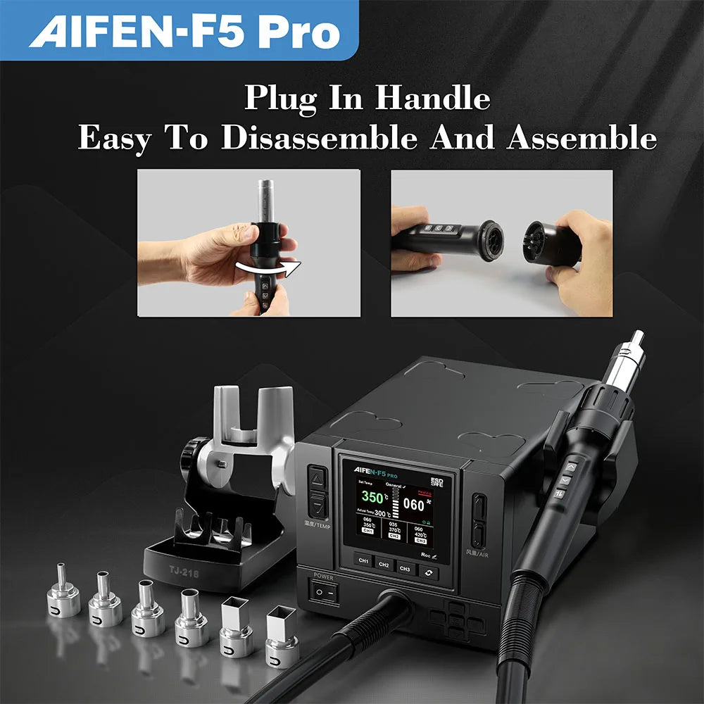 AIFEN F5PRO 1000W Hot Air Rework Station Industrial-Grade Hot AirAI Gun Electronics Soldering Station BGA SMD PCB Heat Gun Tools